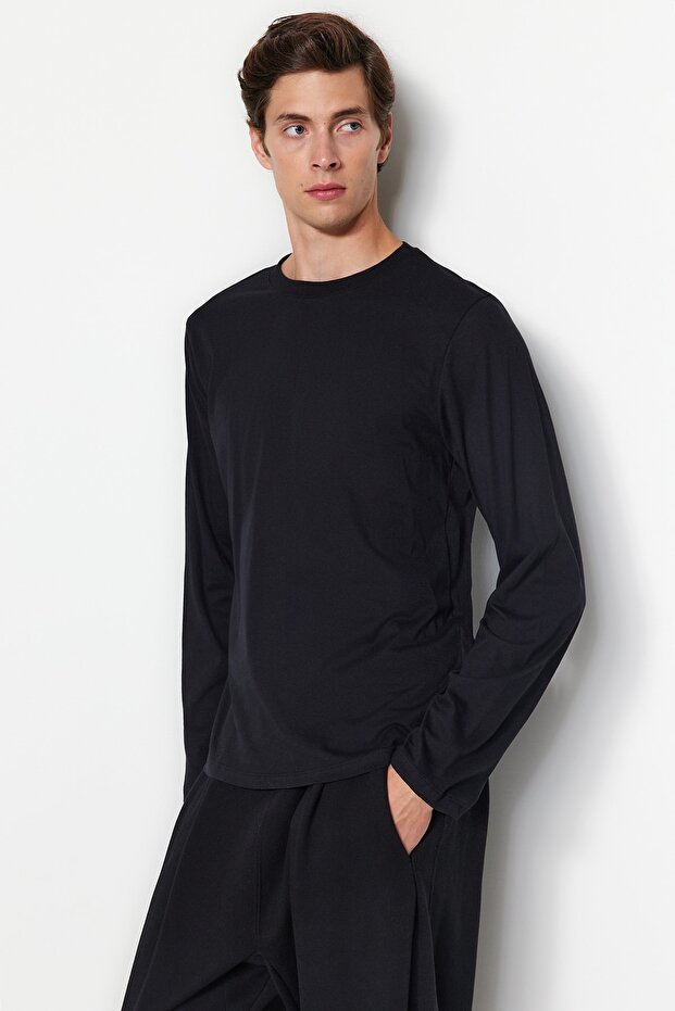 Czarny-granatowy-antracytowy Regularny/normalny krój 3-pak Basic 100% bawełna T-shirt TMNAW21TS0197 - 20