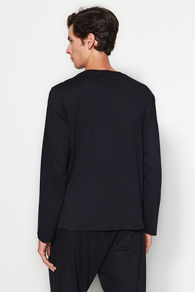 Czarny-granatowy-antracytowy Regularny/normalny krój 3-pak Basic 100% bawełna T-shirt TMNAW21TS0197 - 3