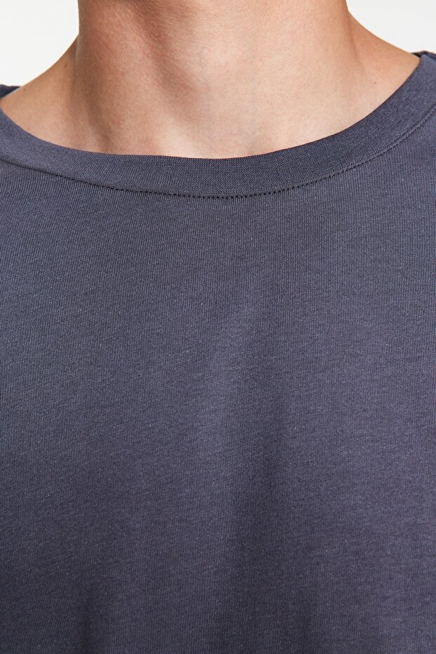 Czarny-granatowy-antracytowy Regularny/normalny krój 3-pak Basic 100% bawełna T-shirt TMNAW21TS0197 - 14