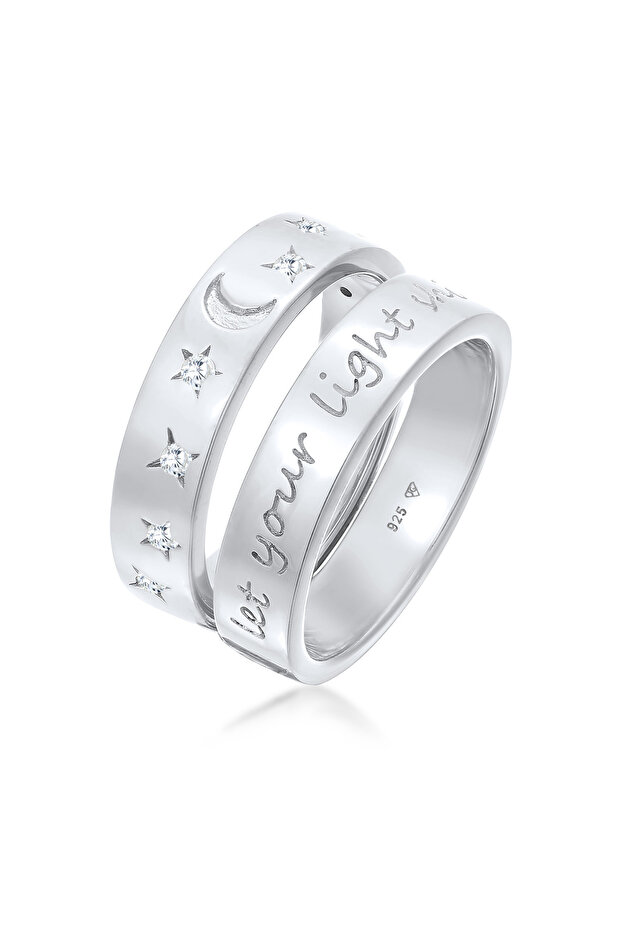 Ring Mond Stern - Işığınızın Parlamasına İzin Verin 925 Gümüş - 1
