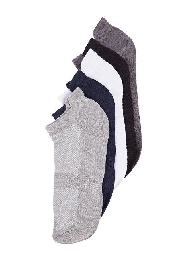 Çok Renkli 5'li Paket Lastikli Spor Patik-Kısa Çorap TMNAW24CO00009 - 4