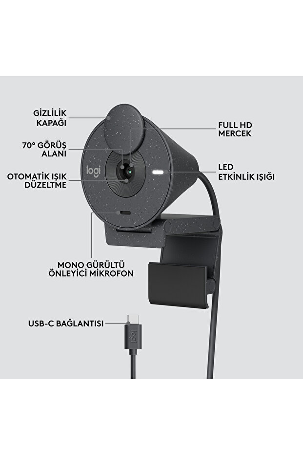 Brio 300 Full HD Webcam -- Grafit 960-001436 - 7