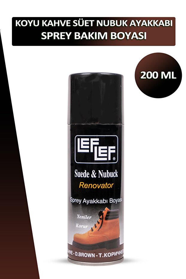 Bağcık + Nuri Leflef Süet Nubuk Ayakkabı Sprey Bakım Boyası 200 ML Set - 1