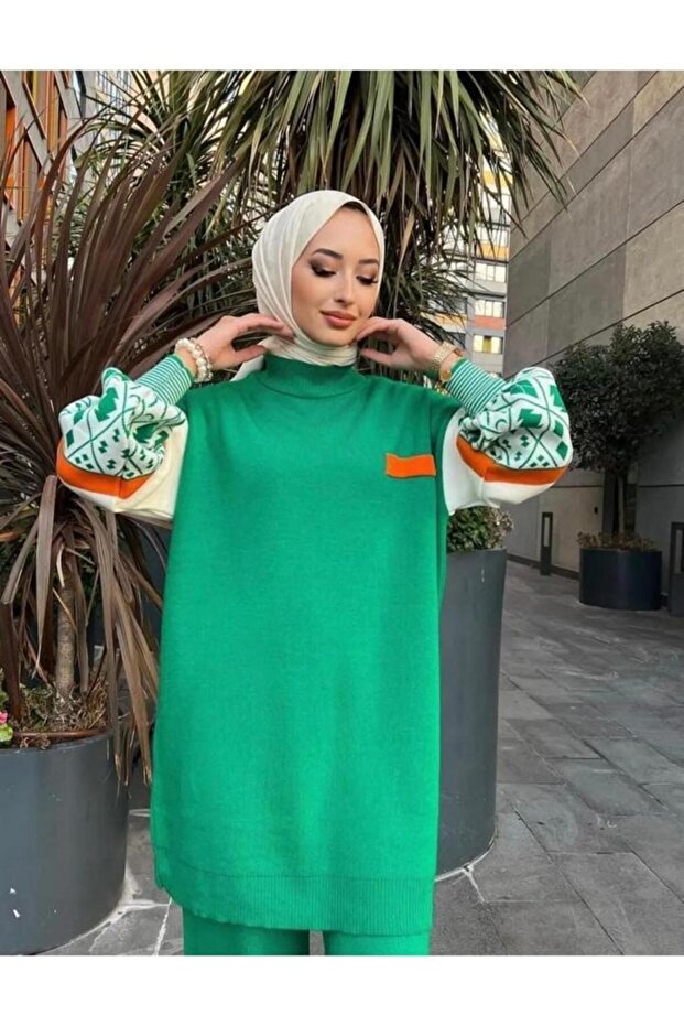 Women's Two-Piece Modest Set Winter Piqué