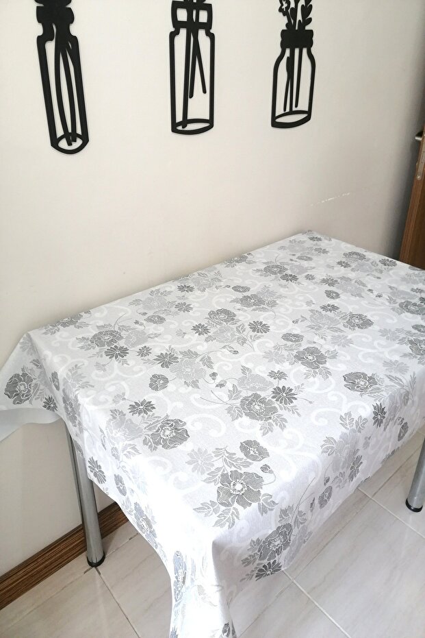 SIX LINED CLOTH TABLE COVER - GRAY