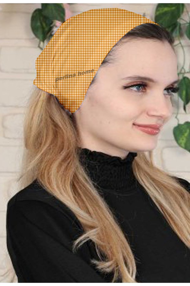 Orange Plaid Hair Bandana