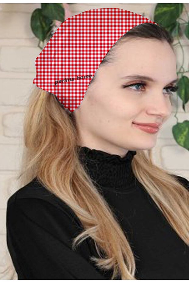 Hair Bandana Plaid Red