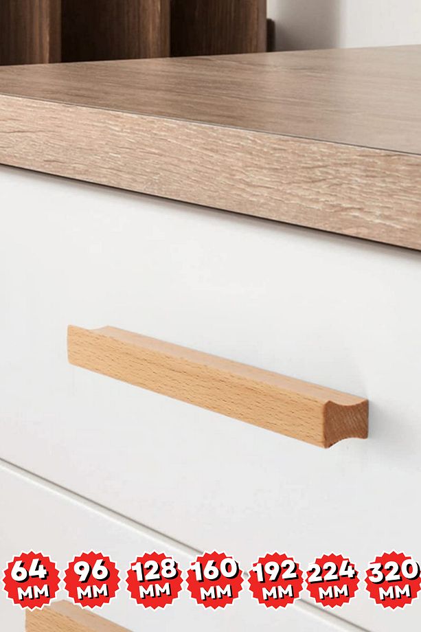 Dolap Kulpu, 96 Mm, (9,6 CM), Mutfak Dolap Kulplari, Ahşap Kulp, Cekmece Kulpu, Kulp, - 1