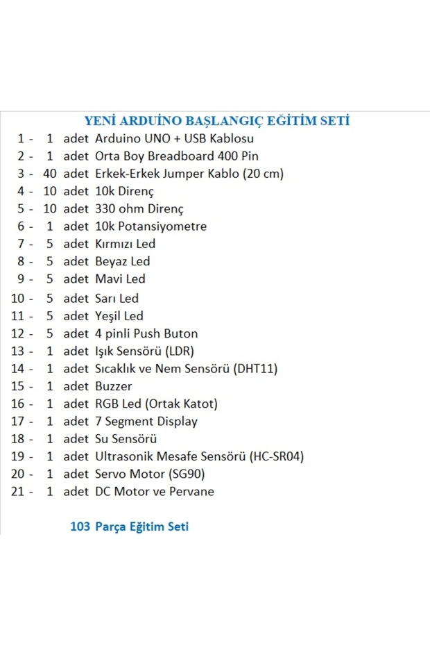 ARDUİNO BAŞLANGIÇ EĞİTİM SETİ - 2