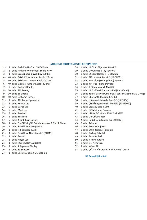 ARDUİNO PROFESYONEL SENSÖR EĞİTİM SETİ - 2