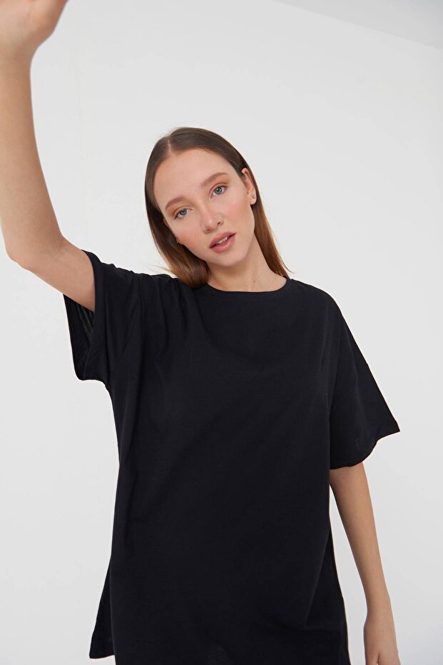 Kısa Kollu Oversize Basic T-shirt P0337-t11y3 - 2