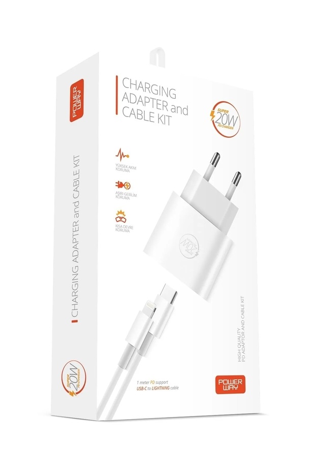 RXS20 Lightning Girişli 20W Şarj Aleti Adaptör ve Lightning Kablo Hızlı Şarj Başlığı Orjinal - 1