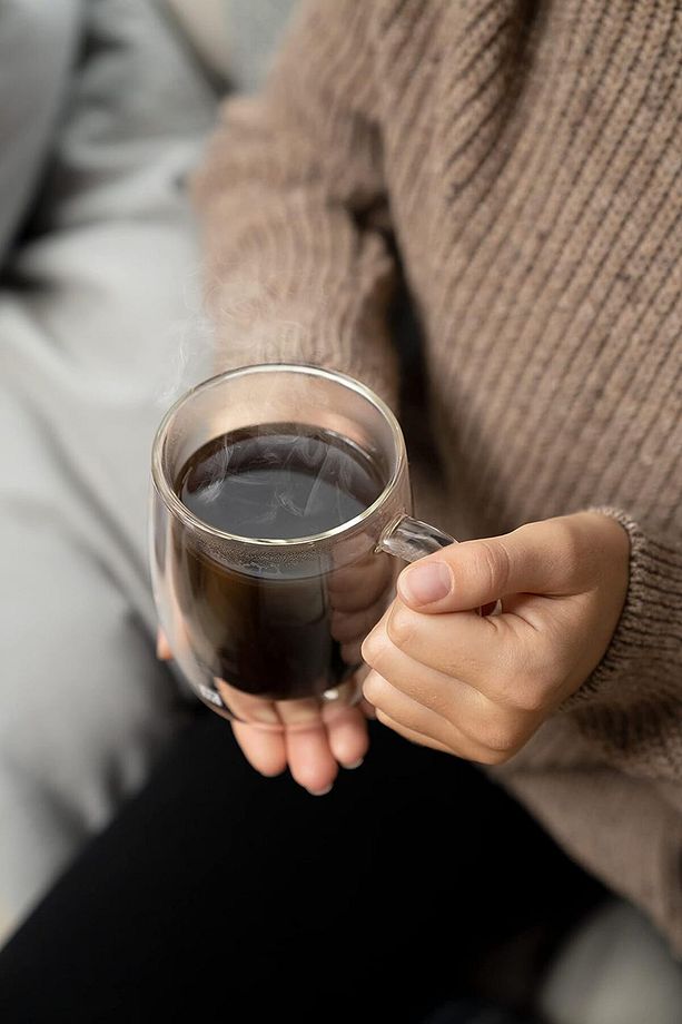 Çift Camlı Kulplu 2'li Kahve Bardağı Seti, 355 ml, Cam, Şeffaf Cam - 7