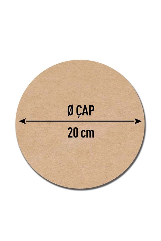 100 Adet 20 Cm Çap 3 Mm (2.7 Mm) Ham Mdf Duralit Daire Plaka Supla Hm03 - 1