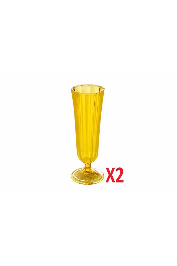 Sarı Flüt Şampanya Bardağı 130cc 2'li - 1