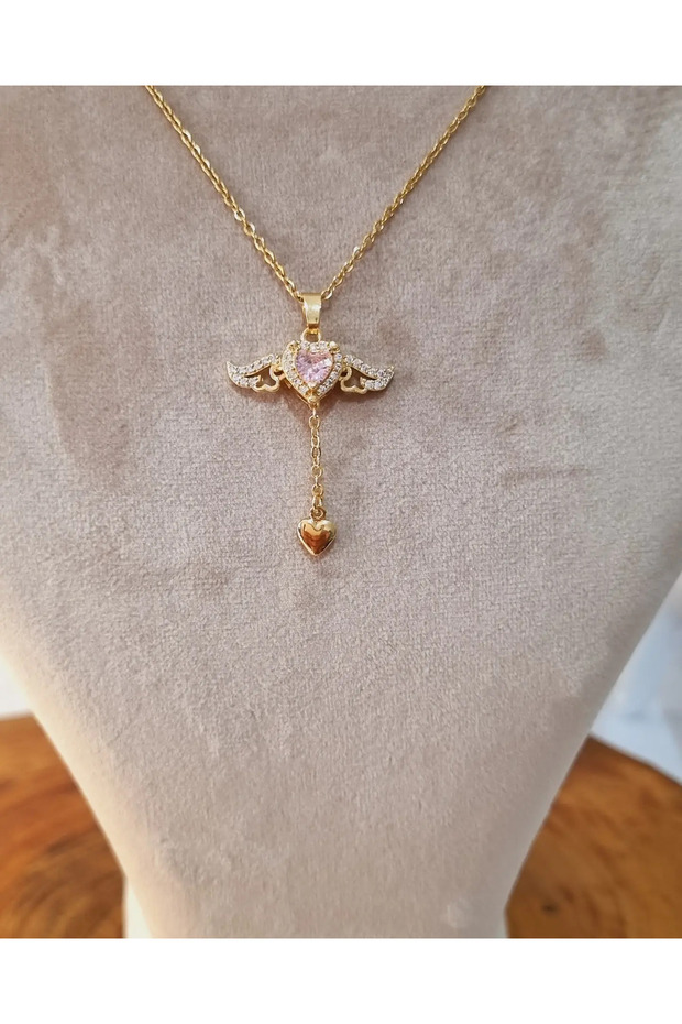 Kanatlı Kalp Model Kolye - 1
