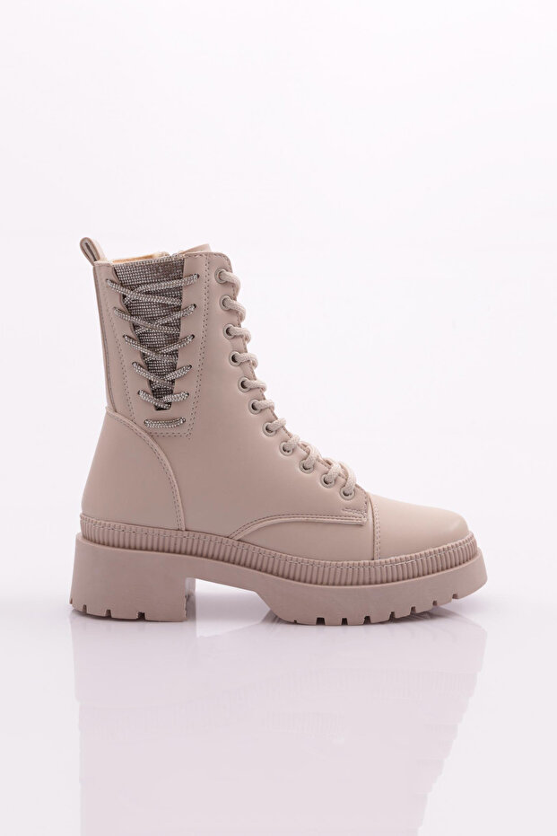 Women's Lace up Boots, Ecru Model Number 211011321027