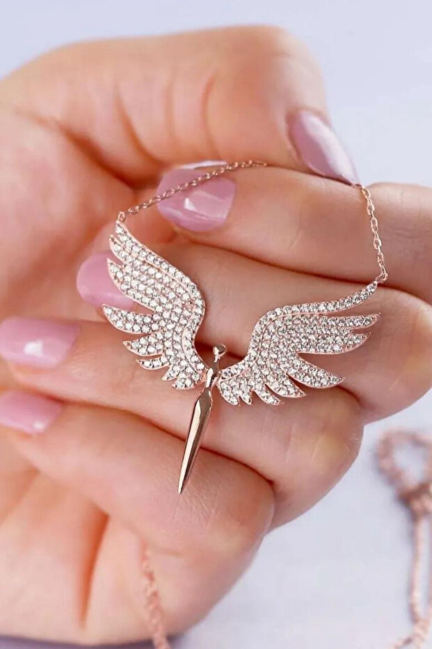 Zircon Stone Angel Design Micail Angel Necklace