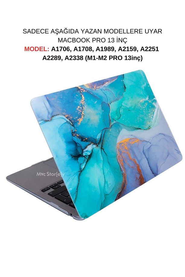 Macbook Pro Kılıf 13 Inç M1 Için A2338 A1706 A1708 A1989 A2159 A2251 A2289 Ile Uyumlu Marble15nl - 1