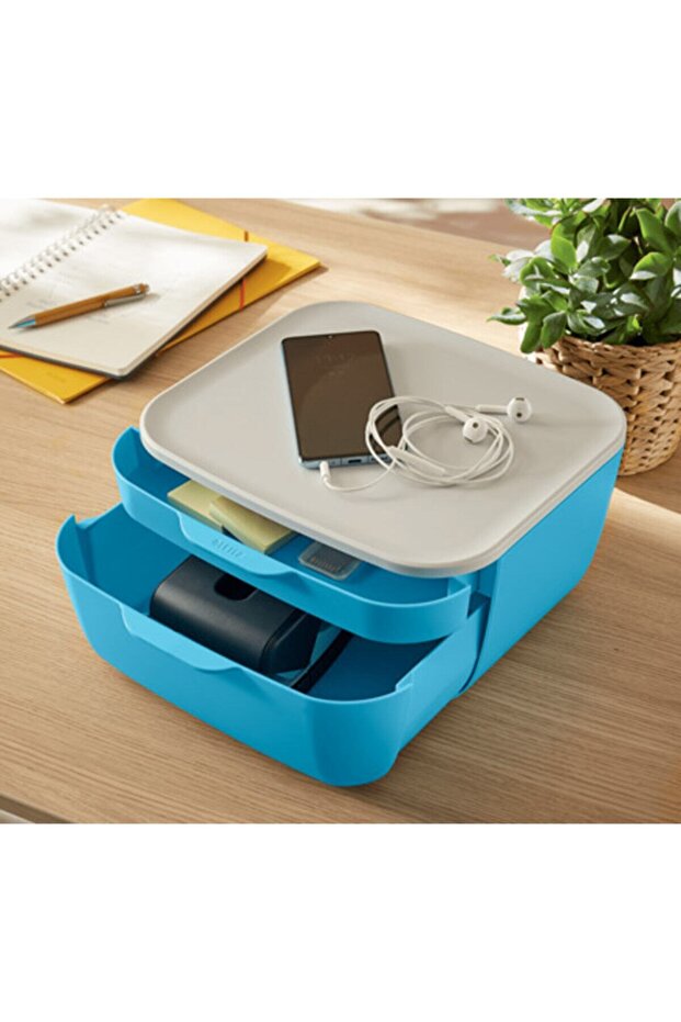 2 Çekmeceli Evrak Rafı Mavi - 3