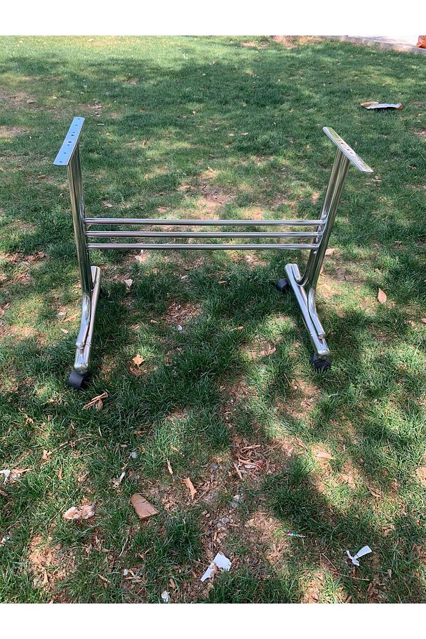 Tekerlekli Nikelajlı Sehpa Ayağı, Ayak, Masa Ayağı, Tekerlekli Masa Ayağı, 59cm Masa Ayağı - 6
