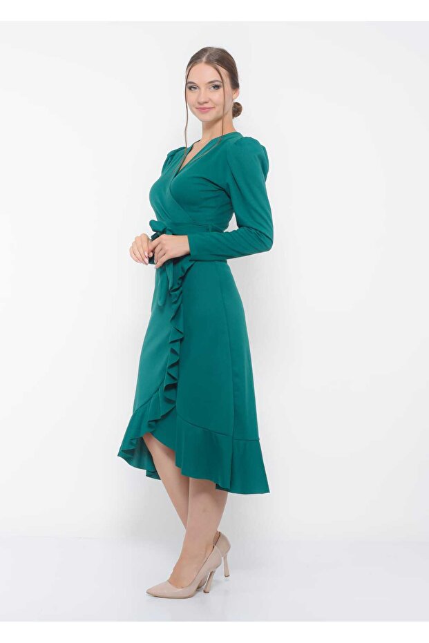 Rochie Crep cu maneca lunga - 2