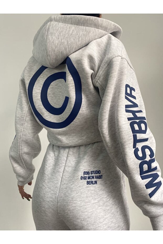 Női Wrst nyomtatott cipzáras Karmelange Indigo prémium tréningruha szett - 3