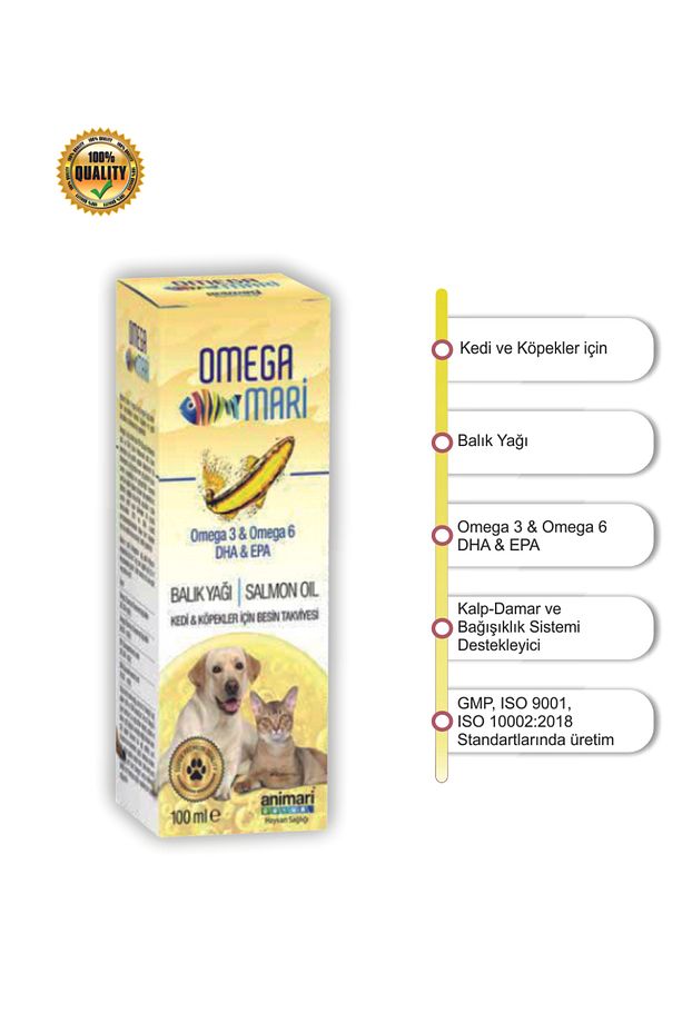 Omega Mari 100 ml Omega 3 & Omega 6 & DHA & EPA Balık Yağı - 1