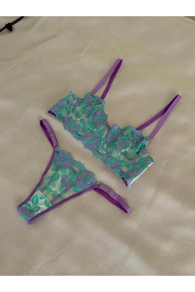 Double Mint Lilac Bralet Set - 3