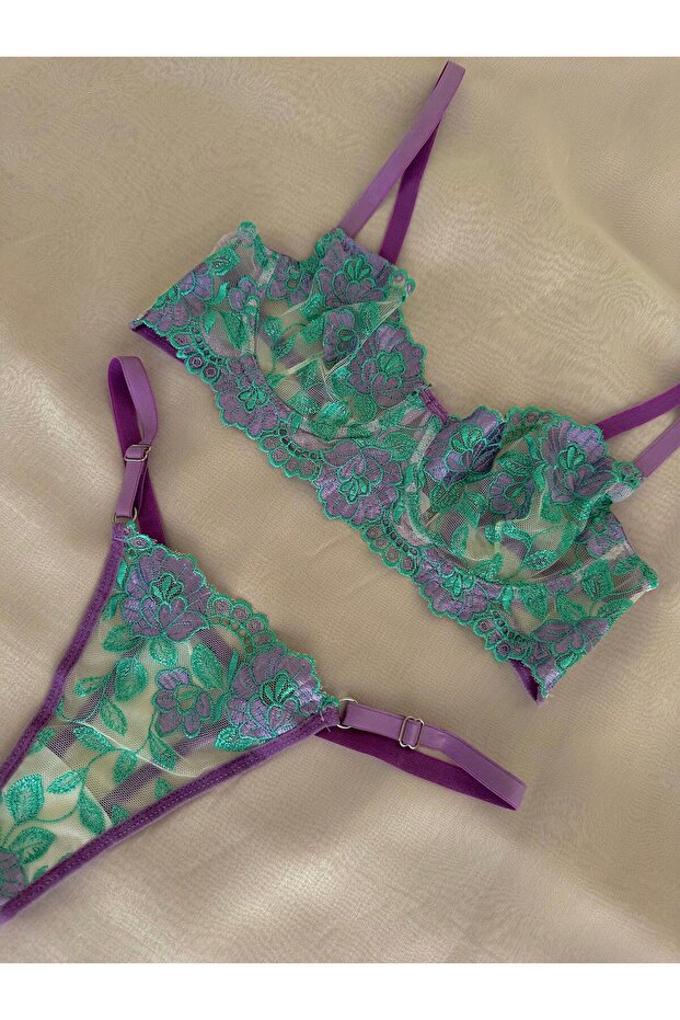 Double Mint Lilac Bralet Set - 5