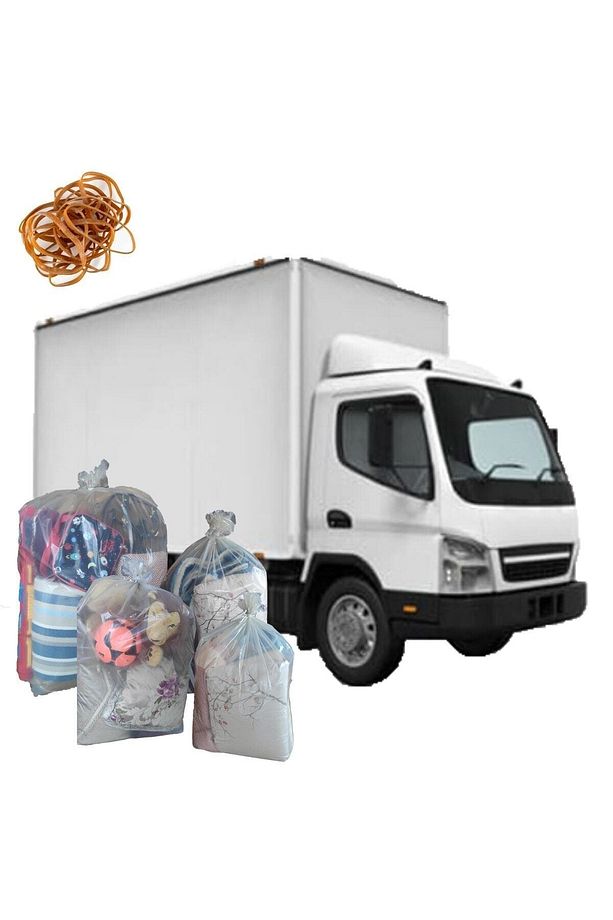 5 Adet Poşet 80x110 Şeffaf Lastikli Kokusuz Ev Taşıma Poşeti Taşınma Nakliye Çuvalı - 1