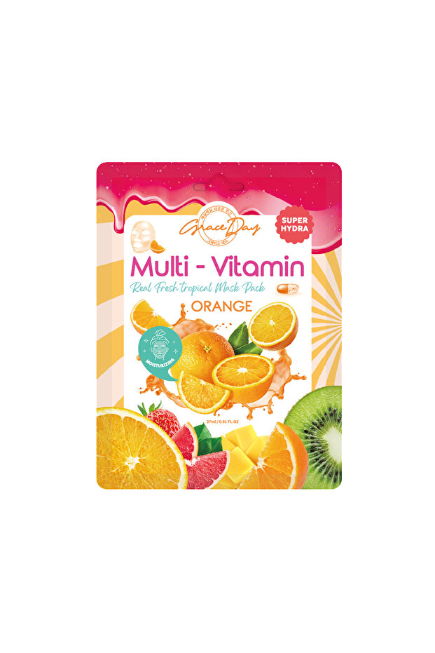 Multivitamin Orange Intensive Moisturizing Sheet Mask Grace Day Orange Sheet Mask (Vegan Mask)