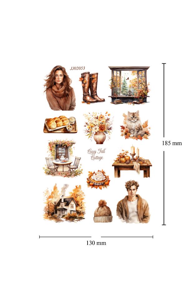 Cozy Fall Cottage 3 Adet Sayfa Şeffaf Sticker Seti ( Bullet Journal Ve Ajandalar İçin İdealdir) - 3