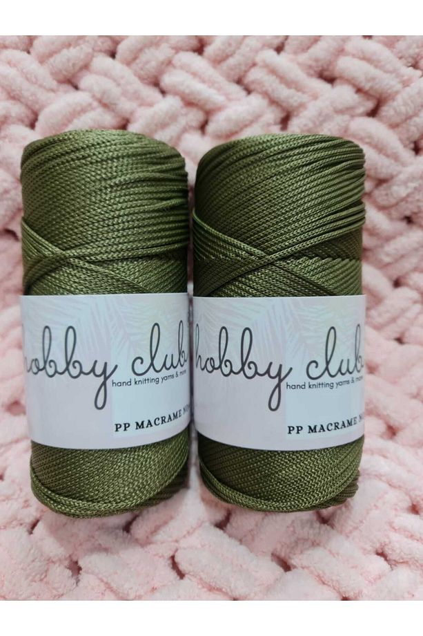 [2adet] 4 No 200 gr Polyester Makrome Haki Orta Kalın Supla Ve Çanta Ipliği Tığ No 3,5 Veya 4 - 1
