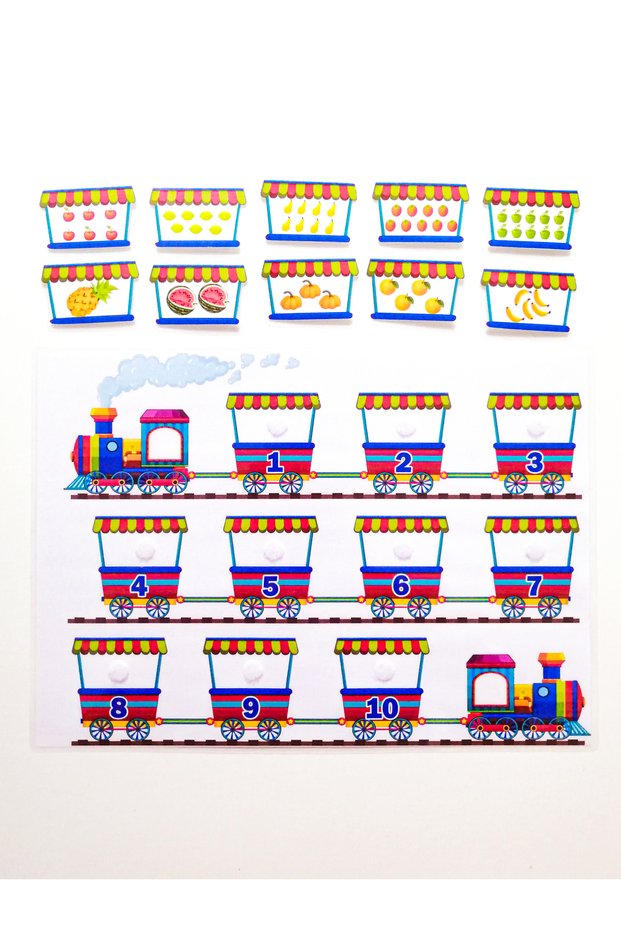 Numbers and Fruits Tutorial Intelligence Development Card Memory Strengthening Game Velcro Activity