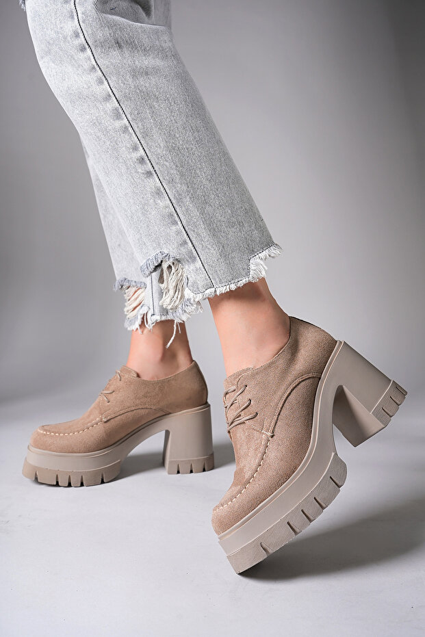 Enyfsera Women's Loafers 0012507 Taupe Suede