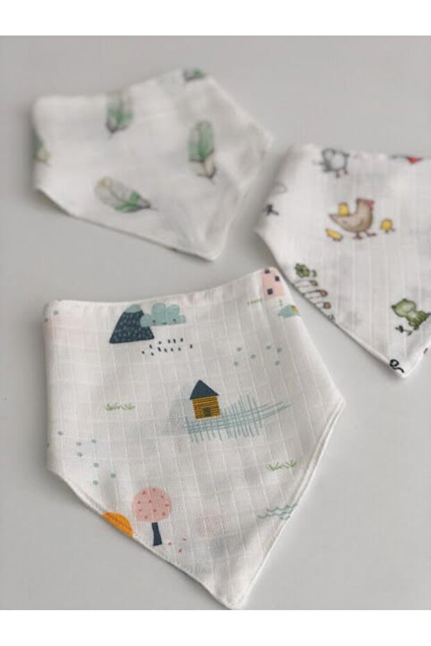 Muslin Apron Set Double Layer Mixed Pattern - 2