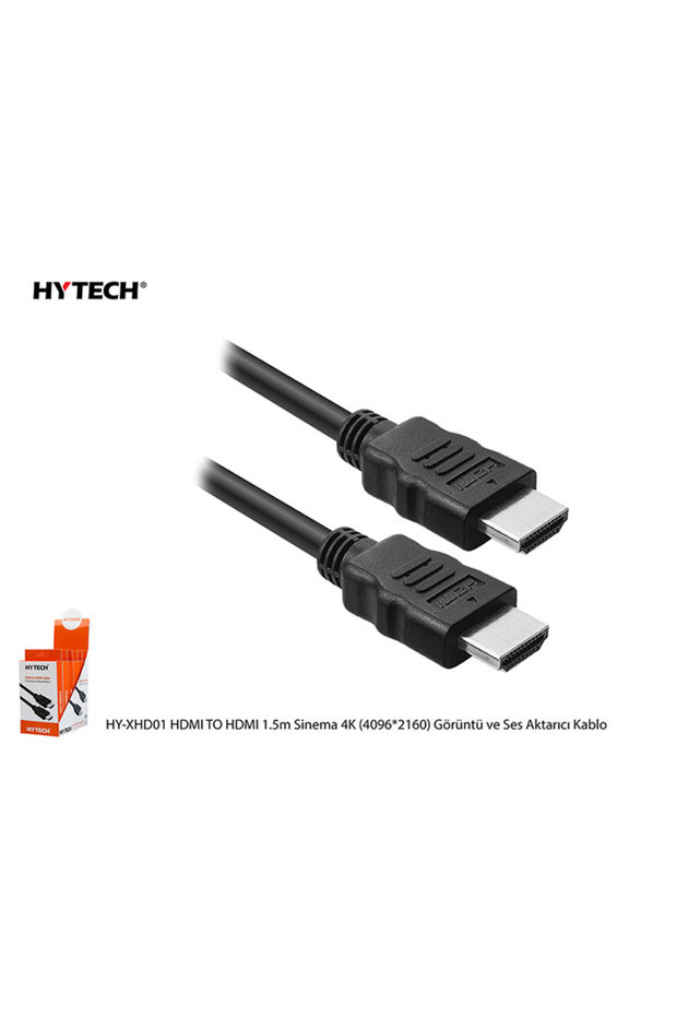HY-XHD01 HDMI TO HDMI 1.5m Sinema 4K (4096-2160) Görüntü ve Ses Aktarıcı Kablo - 1