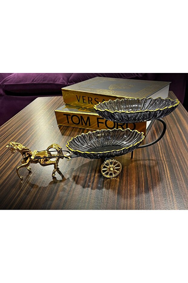 ÇİZGİLİ CAMLI KATLI ATLI SERVİS