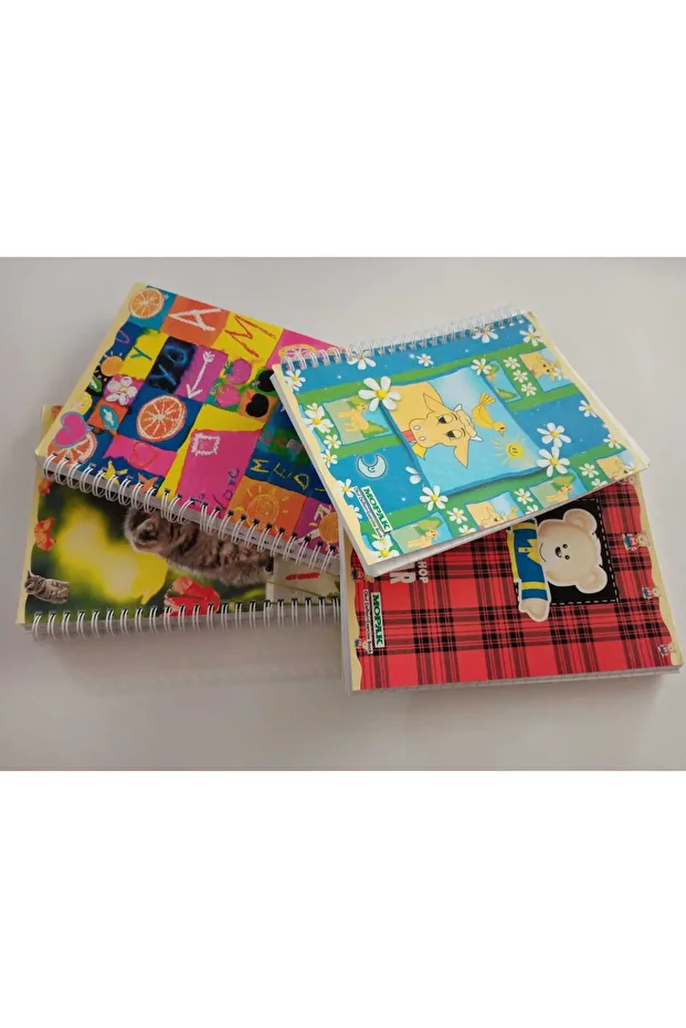 A5 KARTON KAPAK SİPİRALLİ 120 YAPRAK DEFTER 3ADET - 1