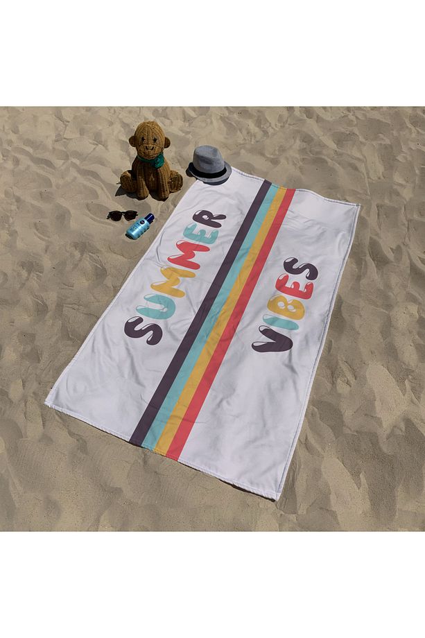 Summer Vibes / Retro Plaj Havlusu - Pamuk - 5