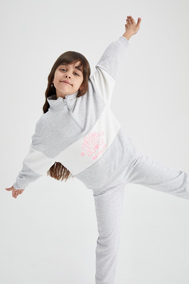 Girl's High Collar Sweatshirt