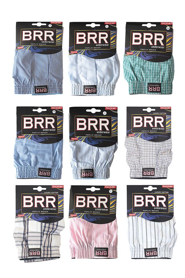 Karışık Renk 9’lu Paket Pamuklu Poplin Boxer Şort - 5