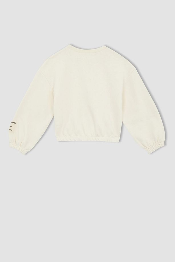 Kız Çocuk Bisiklet Yaka Kalın Sweatshirt - 8