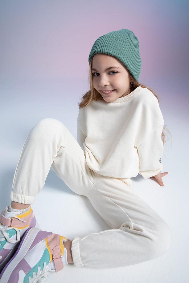 Kız Çocuk Bisiklet Yaka Kalın Sweatshirt - 2