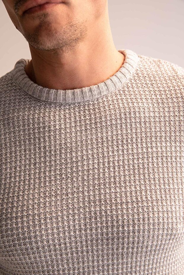 Regular Fit Bisiklet Yaka Triko Kazak - 4