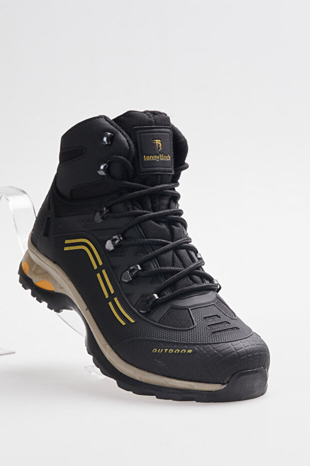 Unisex Black Yellow Trekking Boots Tb1821