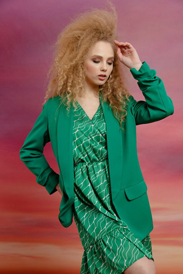 Kadın Yeşil Blazer Ceket - 2