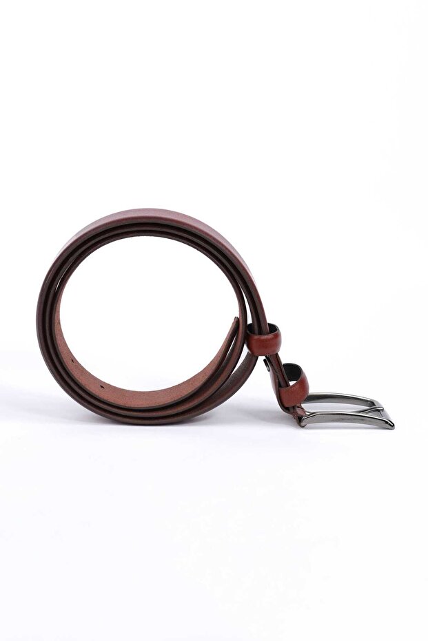 Erkek Taba Classic Analin Deri Kemer - 3