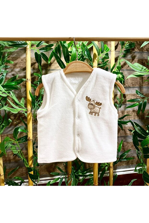 Velvet Winter Baby Vest Deer Can Be Used Double Sided